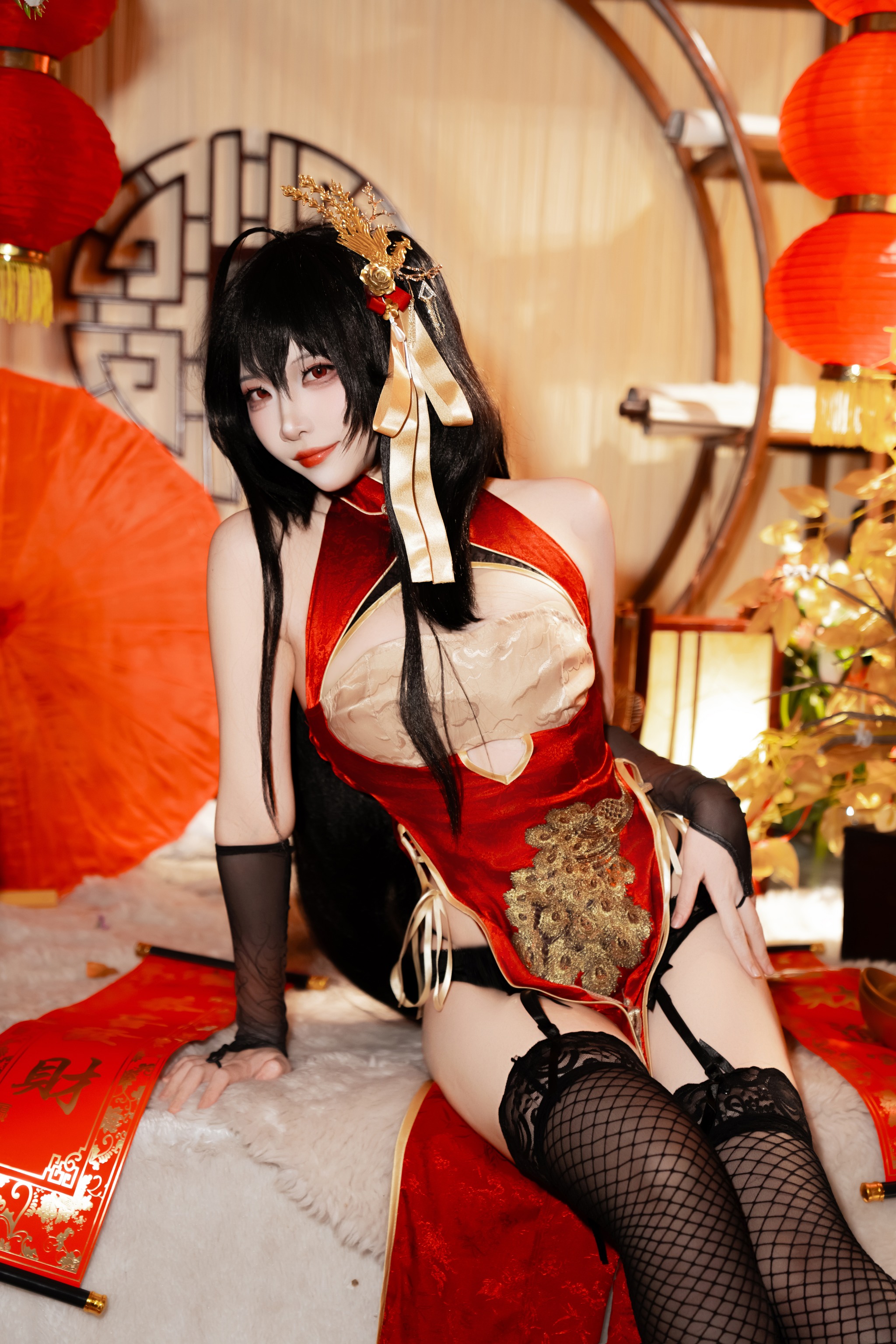 图片[1]-二佐Nisa – NO.235 碧蓝航线 大凤旗袍[38P]-XikXak